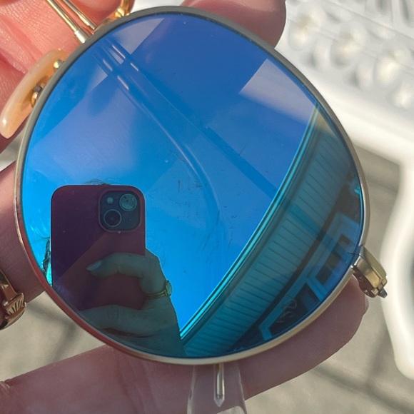 Ray-Ban Polarized Round Flash Blue Lens - Picture 5 of 6